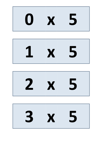 Sample of a wide range of 5 times tables games and activities ...