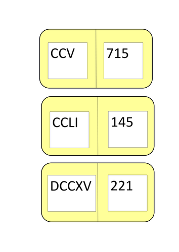 Roman Numeral Dominoes | Teaching Resources