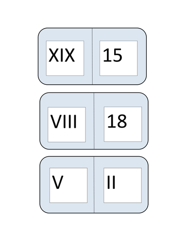 Roman Numeral Dominoes | Teaching Resources