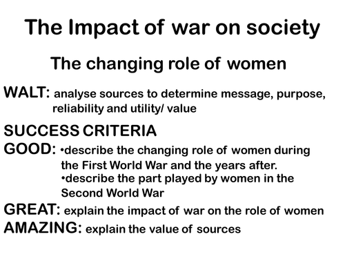 How WW1 and WW2 changed the role of women | Teaching Resources