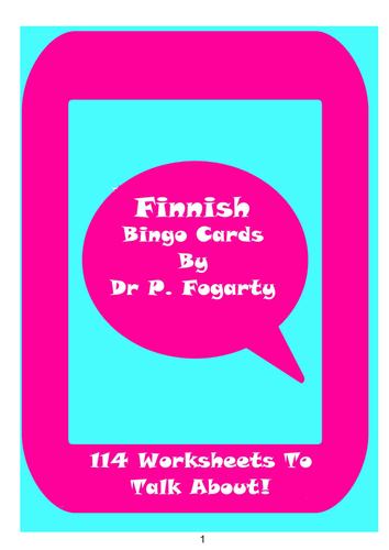 114 Finnish Bingo Game Cards