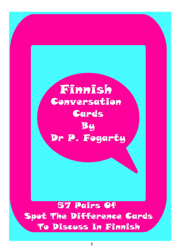 57 Finnish Setting Cards For Conversation Practice
