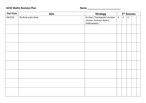 GCSE Maths Revision Plan | Teaching Resources