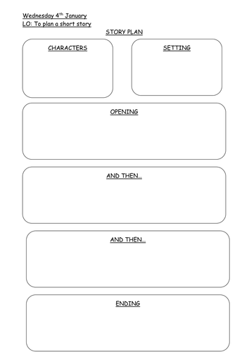 Short story planning sheet | Teaching Resources