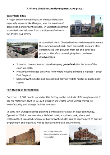 gcse geography revision the changing economy of the uk teaching