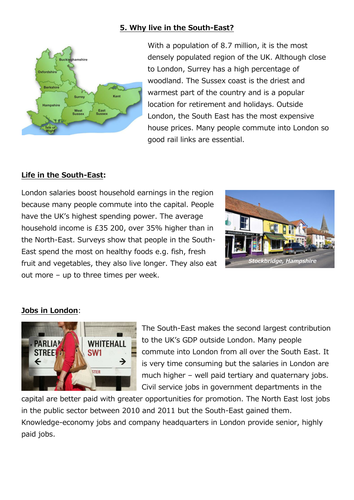 gcse geography revision the changing economy of the uk teaching
