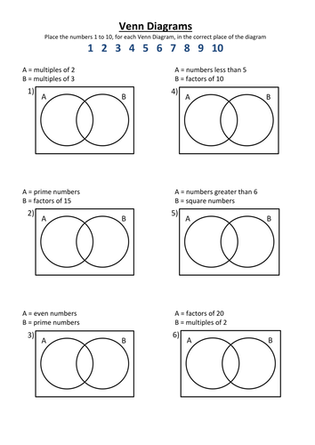 venn diagrams problem solving tes