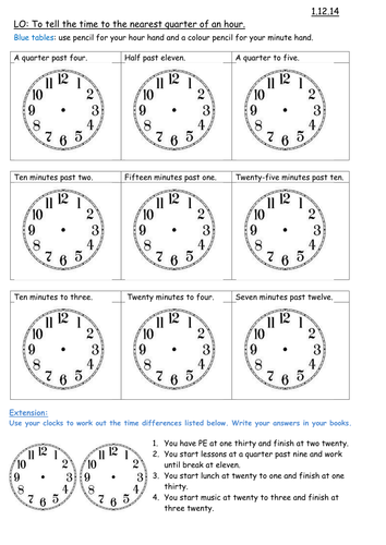 new curriculum 2014 time maths for year 3 by carla