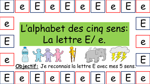 L Alphabet Des Cinq Sens La Lettre E Teaching Resources