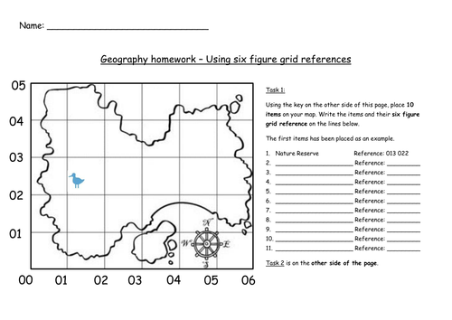 Grid reference worksheet pdf picture
