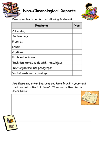 What is a non chronological report examples picture