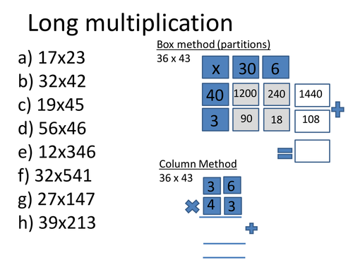 long multiplication methods by southamptontextiles26