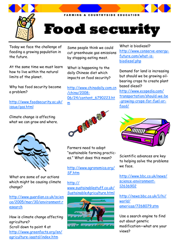 Food security - exploring via the web | Teaching Resources