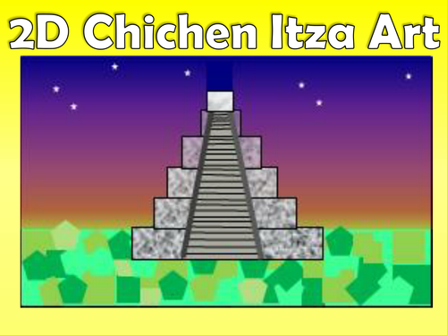 KS2 Mayan Art Chichen Itza Temple up to 3 Lessons in 1 + Full Colour Children's Instructions
