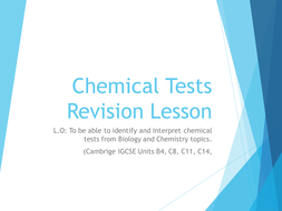 GCSE Chemical Tests Revision Lesson | Teaching Resources