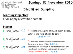 Stratified Sampling GCSE - Full Lesson by nhardee1 | Teaching Resources