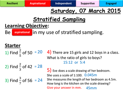 maths sampling data gcse nhardee1 Lesson   by Sampling GCSE Stratified  Full UK