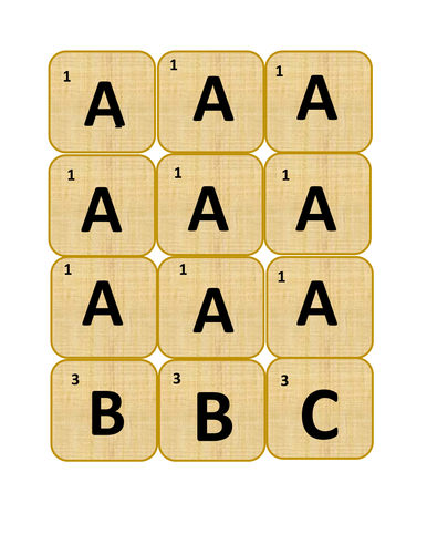 Scrabble Letter Tiles Printable | Teaching Resources