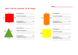 perimeter of 2d shapes worksheets differentiated for mixed ability year