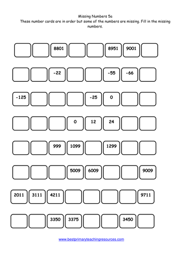 year worksheets Worksheet 5a.pdf  number 6 (23  worksheets 5 missing missing number numbers year KB