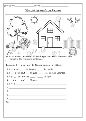 FRENCH - EASTER - Où sont les œufs de Pâques? - Worksheets & Game