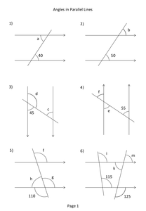 Angles in Parallel Lines Worksheet - Resources - TES