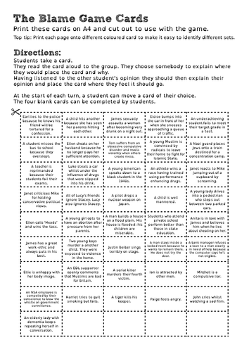 AS/A2 Free Will: The Blame Game | Teaching Resources