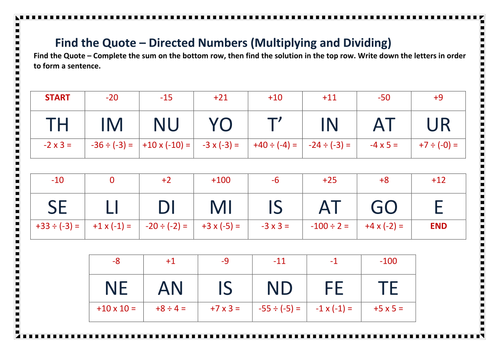 find-the-quote-directed-numbers-multiplying-and-dividing-teaching-resources