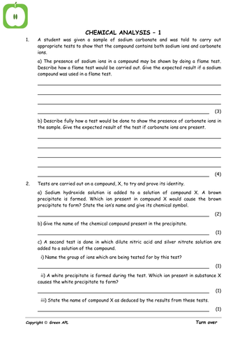Chemistry: Analysing Chemical Substances Collection | Teaching Resources