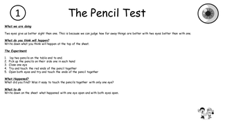 Senses Experiments and Worksheets | Teaching Resources
