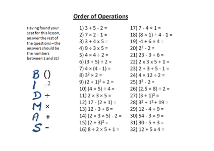 bidmas lesson activity by paulcollins uk teaching resources tes