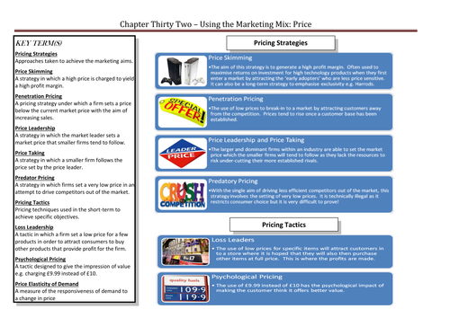 The Marketing Mix - Price