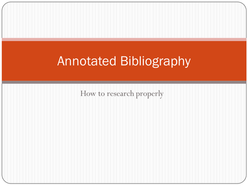 Annotated Bibliography Research Task