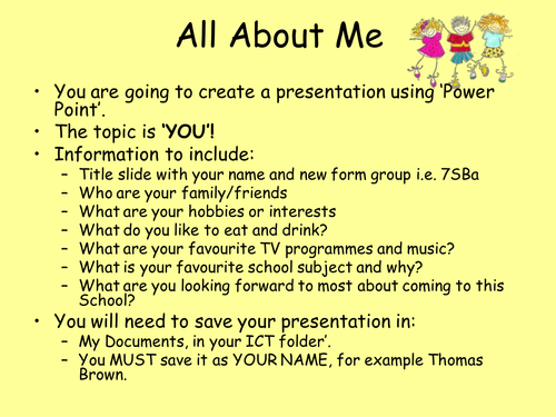 All About Me Template Teaching Resources