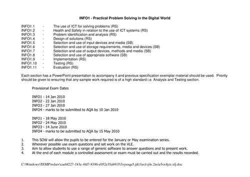 Scheme of Work for AS ICT