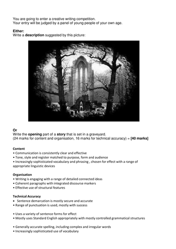 Gcse descriptive writing model answers image