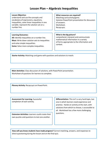 KS4 worksheet Maths Activities, quiz, and more Inequalities.  KS3 ks4 worksheet algebra tes