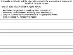 Models Of The Solar System Powerpoint Presentation And Worksheet
