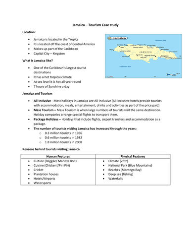 Jamaica tourism case study gcse picture