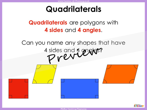 Comparing and Classifying Shapes - Year 4 | Teaching Resources