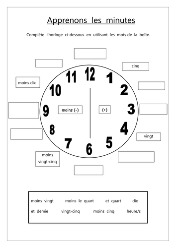 FRENCH TIME - Quelle heure est-il? Activity Booklet - Worksheets ...