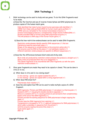 using dna in science and technology essay mark scheme