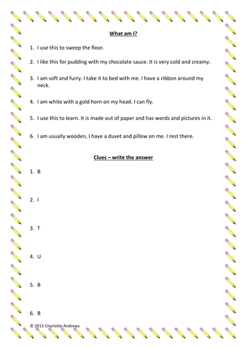 What am I? Worksheet