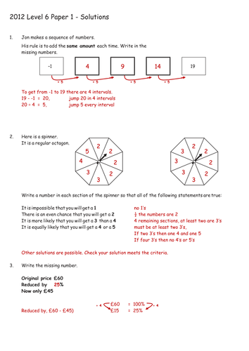 Level 6 Solutions | Teaching Resources