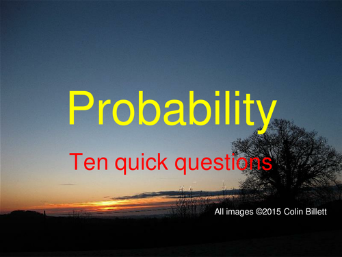 Probability at KS3, or Foundation GCSE.  Lots of resources, lots of activities.