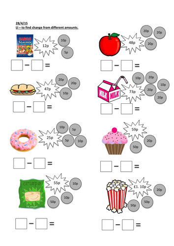 ks1 money finding change by jessicaturner1 teaching