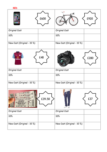 Percentage Increase & Decrease | Teaching Resources