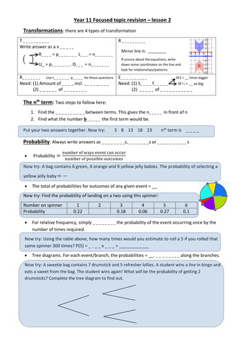 Targeted revision for yr 11 by Billyads_47 – UK Teaching Resources ...