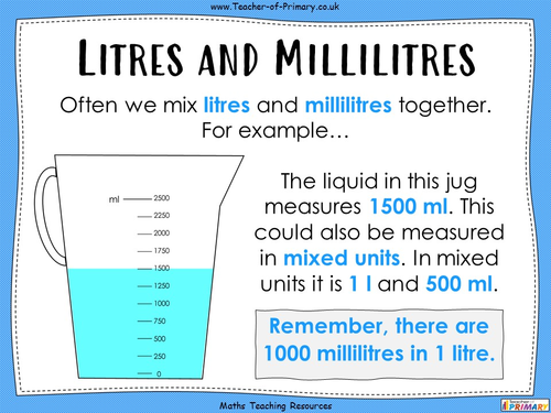 Units Of Volume And Capacity Year 3 Teaching Resources