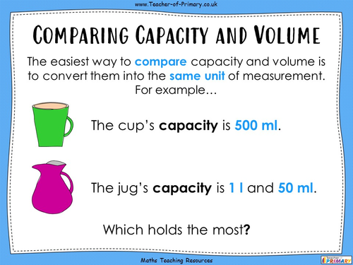 Units Of Volume And Capacity Year 3 Teaching Resources